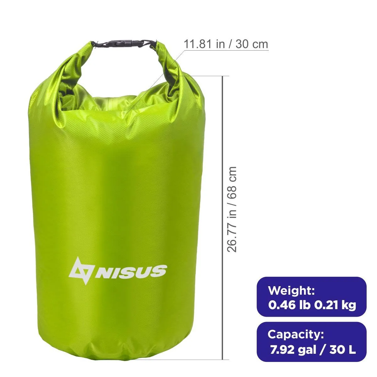 10, 20, 30 L Polyester Waterproof Dry Bags for Fishing, Kayaking