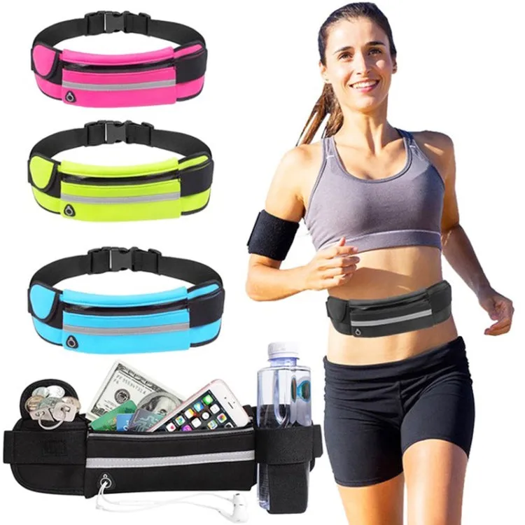 3PCS Outdoor Sports Large Capacity Portable Sweatproof Waist Bag(Black)