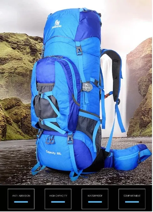 80L Large Capacity Camping Outdoor Trekking Hiking Rucksack