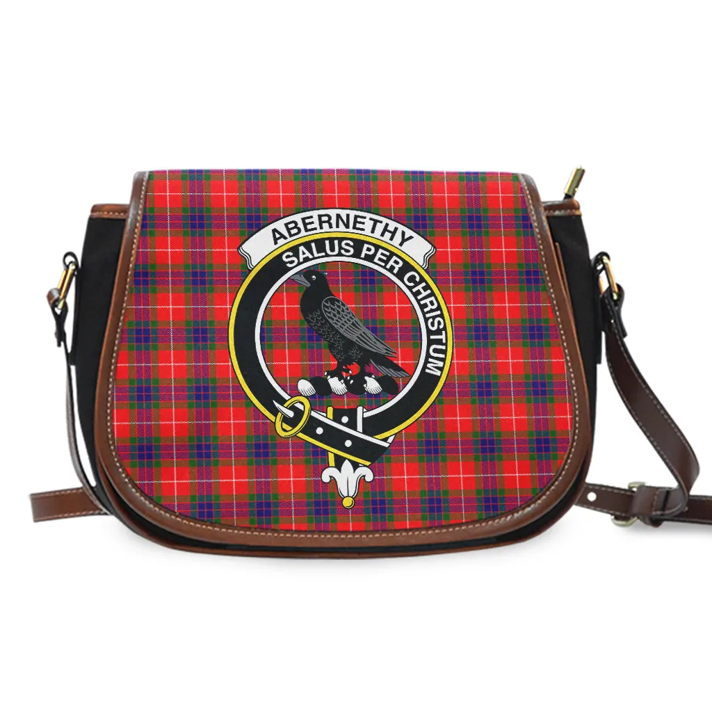 Abernethy Tartan Saddle Bag with Family Crest