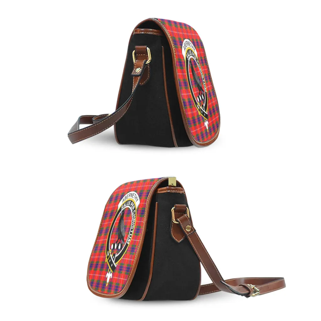 Abernethy Tartan Saddle Bag with Family Crest