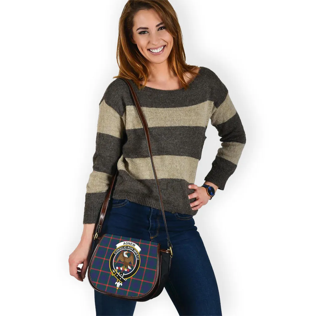 Agnew Tartan Saddle Bag with Family Crest