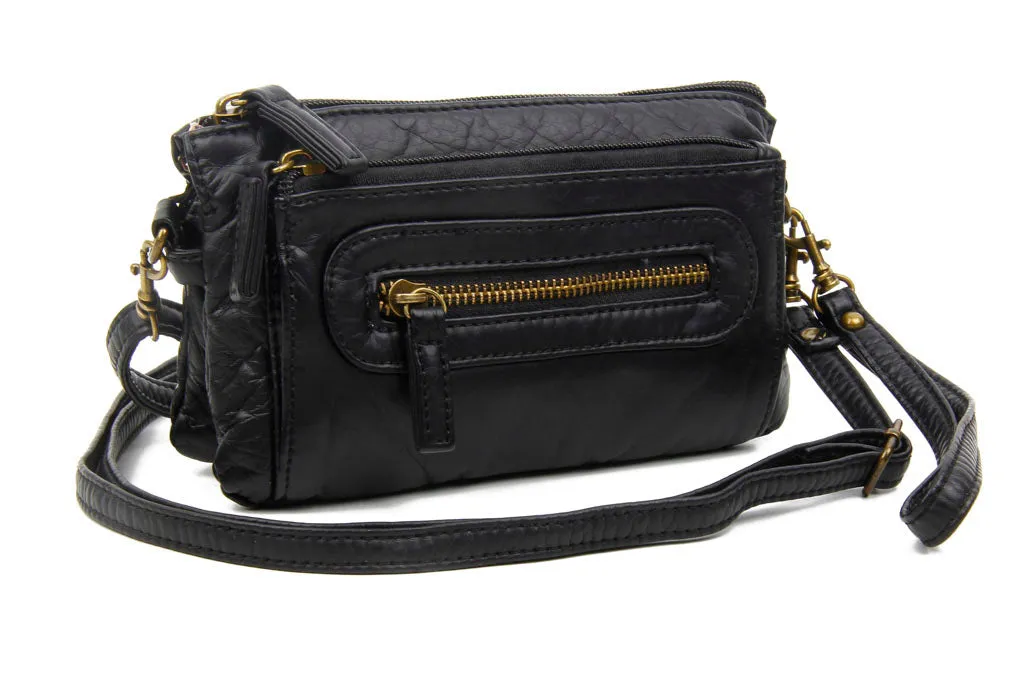 Anita Three Way Crossbody Wristlet Black