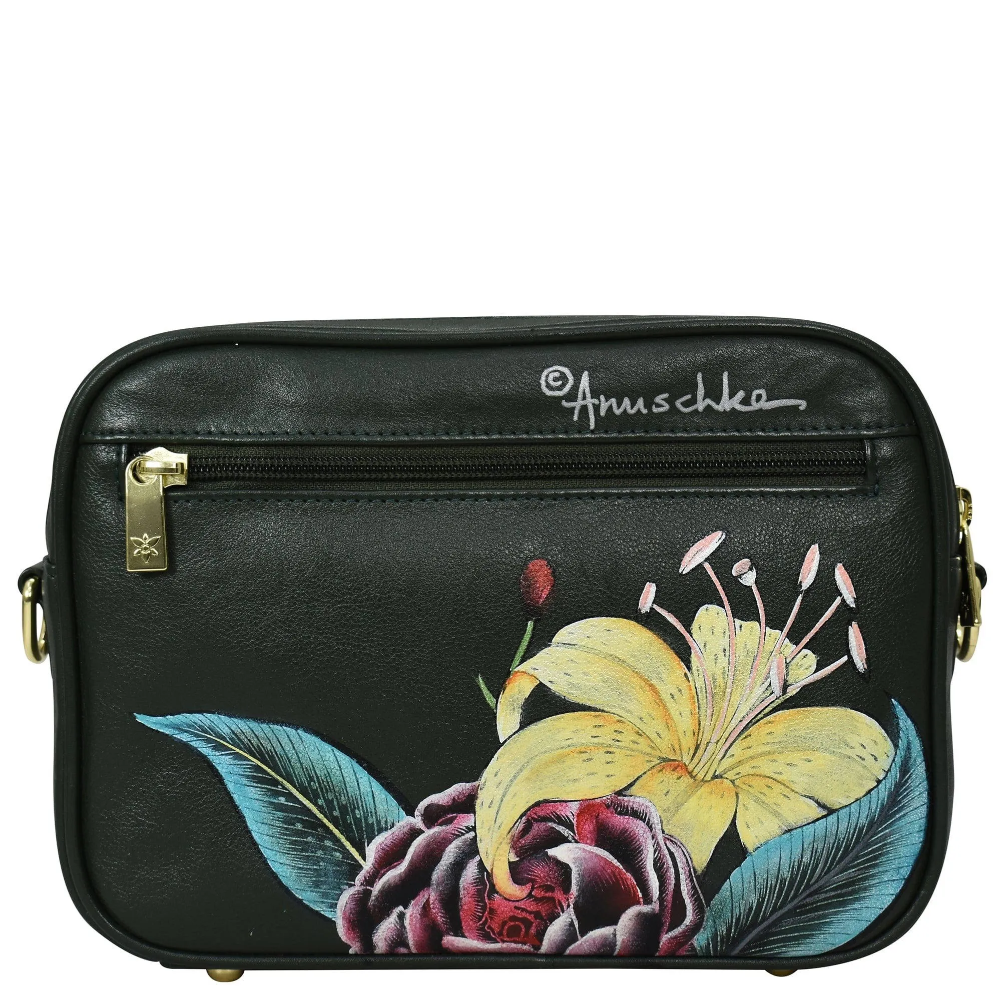 Anuschka Twin Top Messenger Vintage Floral