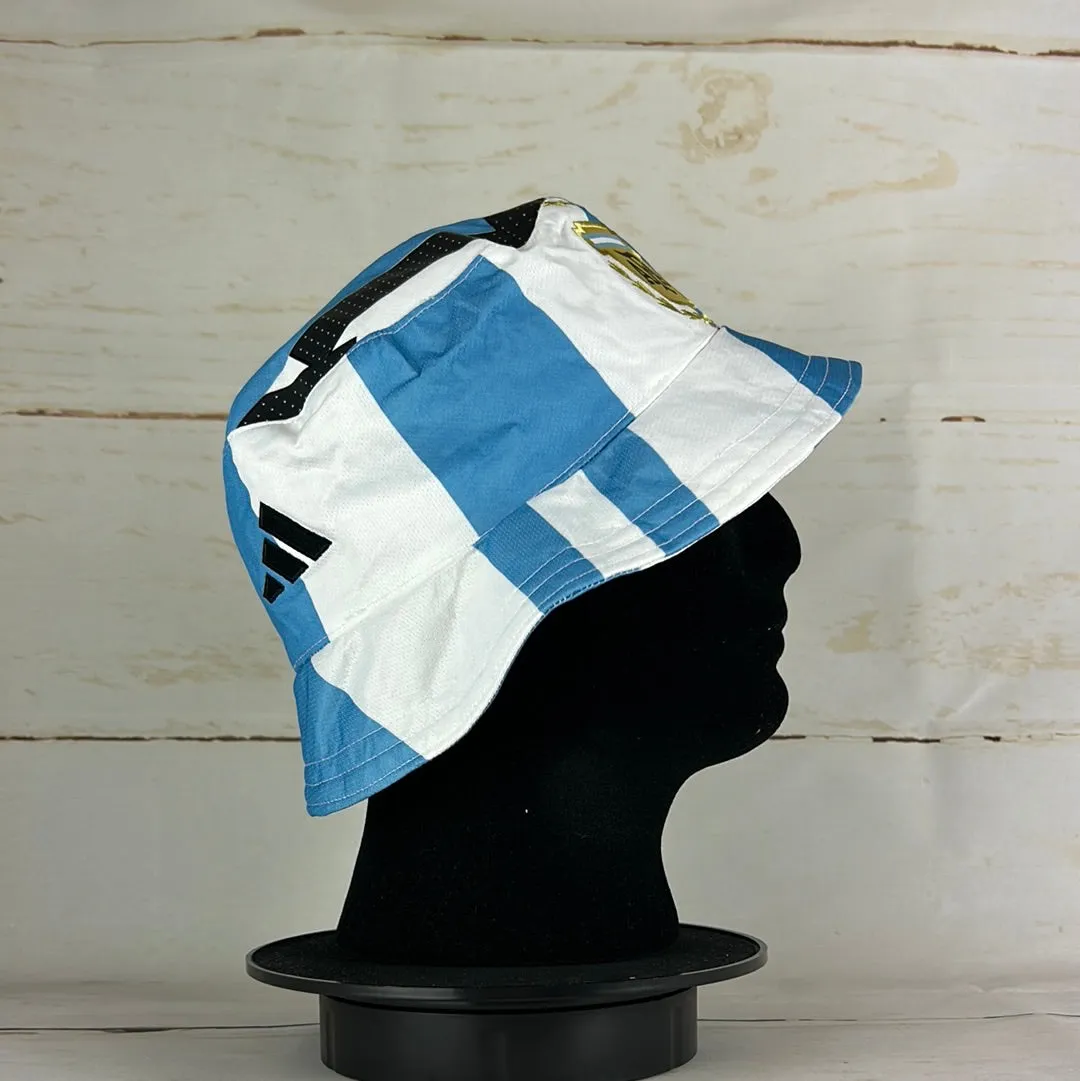 Argentina 2022 Upcycled Home Shirt Bucket Hat - No 10