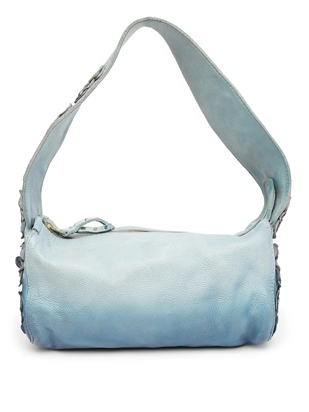 Azure Aster Charm: Elevate Your Look with Our Blue Leather Shoulder Bag