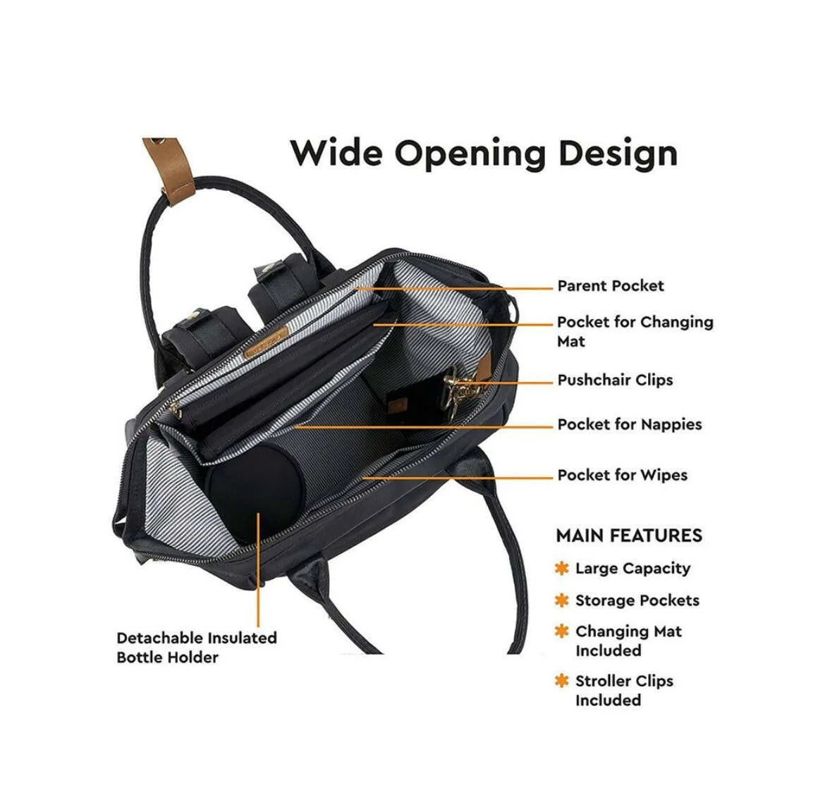 BabaBing - Mani Backpack Changing Bag Black