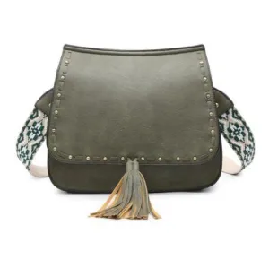 Bailey Crossbody- Animal Print Strap Olive