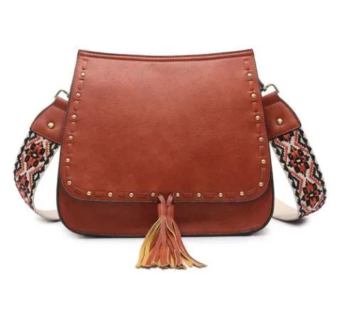 Bailey Crossbody- Animal Print Strap Rust