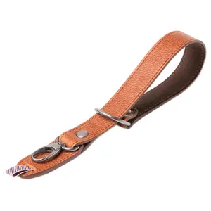 Barber Shop "Razor Cut" Camera Wrist Strap (Grained Brown Leather)