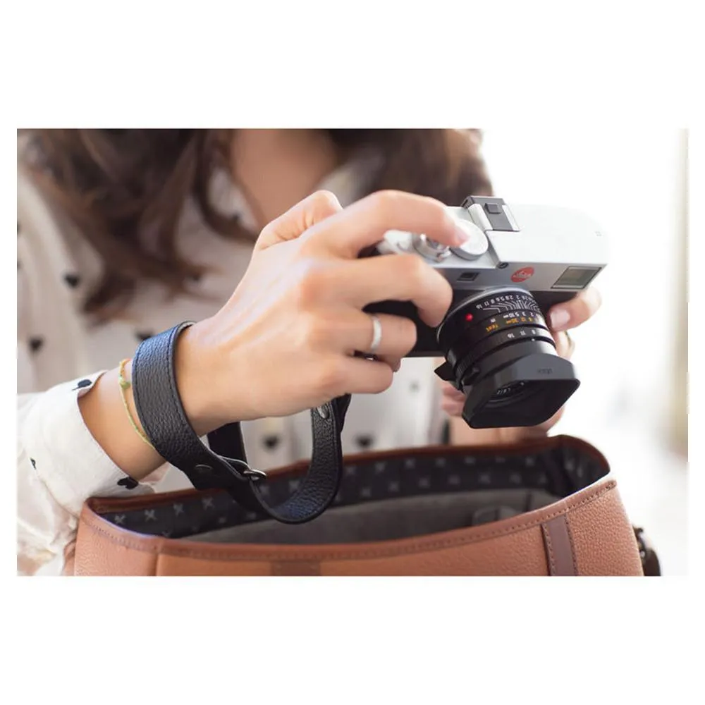 Barber Shop "Razor Cut" Camera Wrist Strap (Grained Brown Leather)