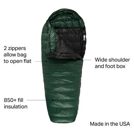 Bristlecone MF Sleeping Bag: -10F down Western Mountaineering, Green