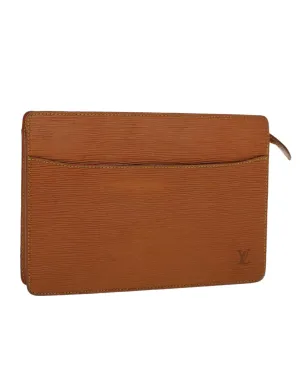 Brown Epi Leather Clutch Bag