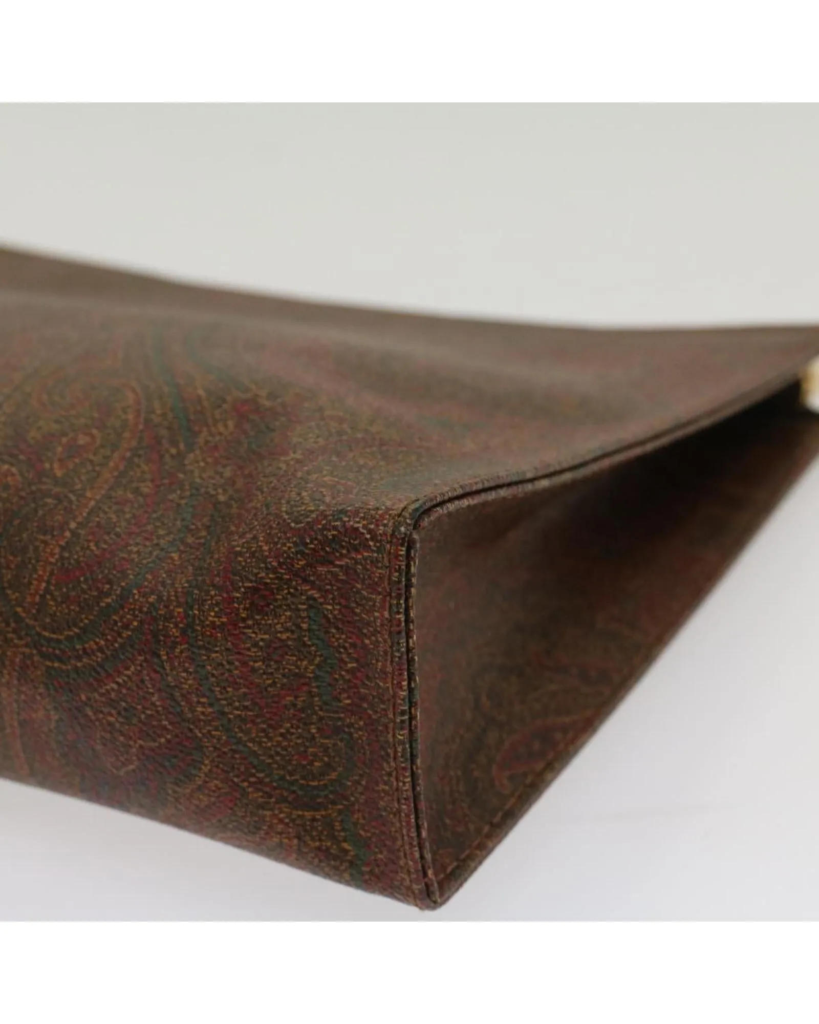 Brown PVC Leather Etro Clutch Bag