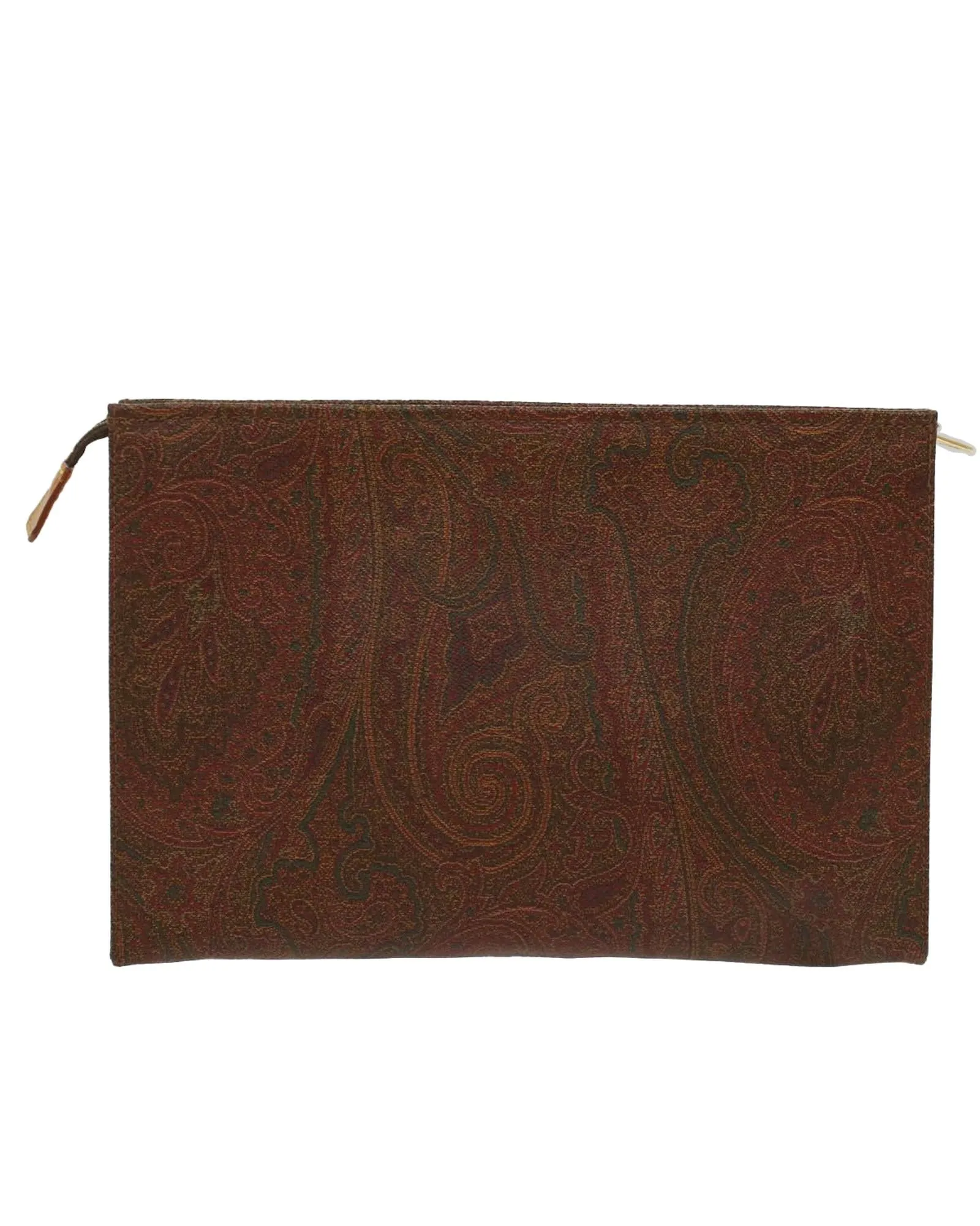 Brown PVC Leather Etro Clutch Bag