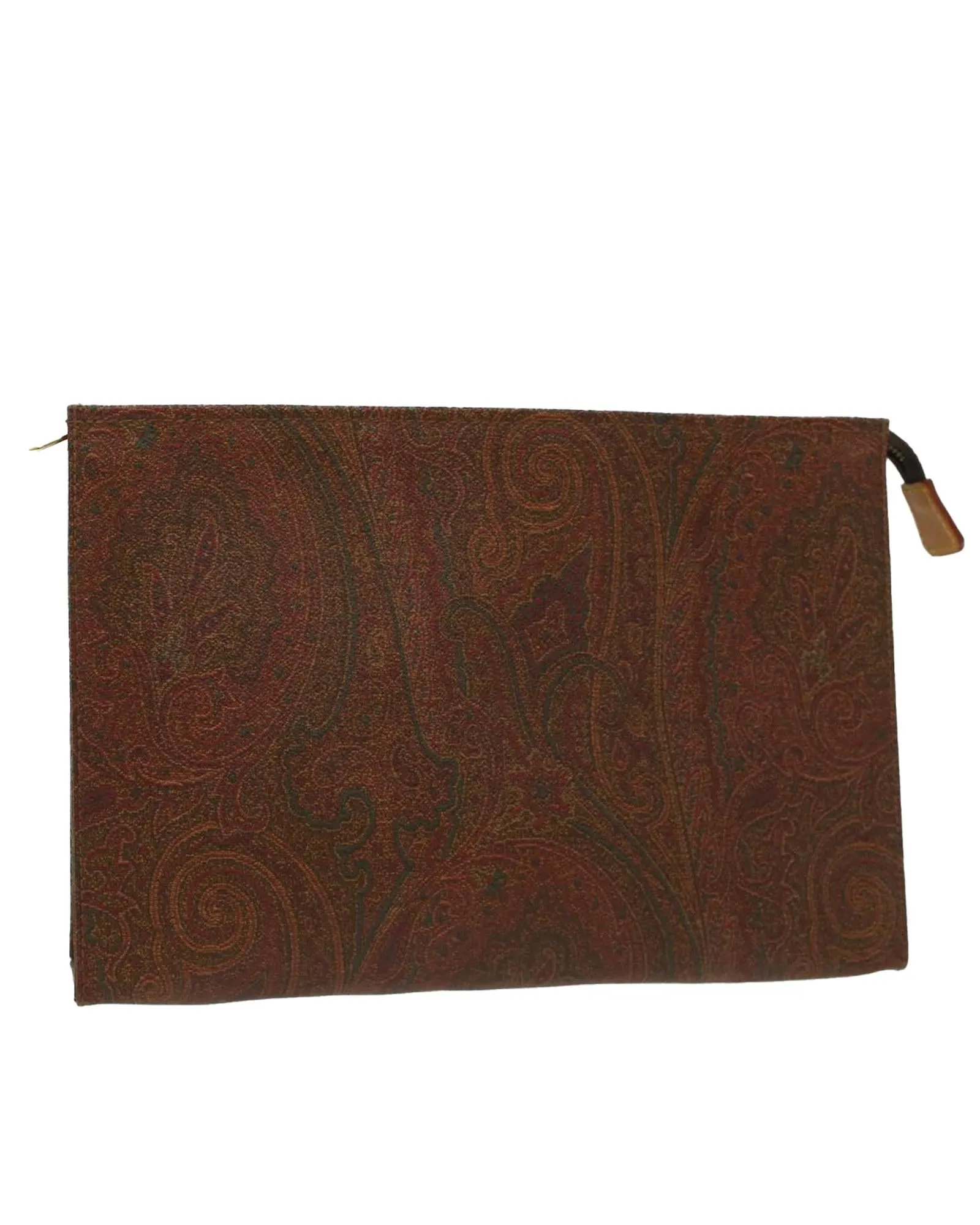 Brown PVC Leather Etro Clutch Bag