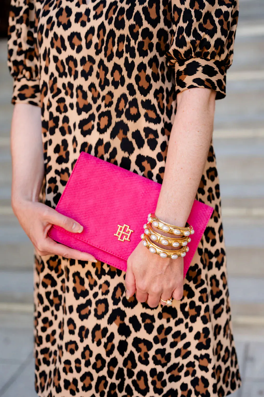 Brynn Clutch/Crossbody Bag - Fuchsia