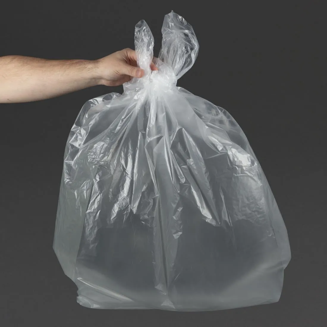 CH156 Jantex Medium Duty Recycled Bin Bag 12kg 90 ltr Clear (Pack of 200)