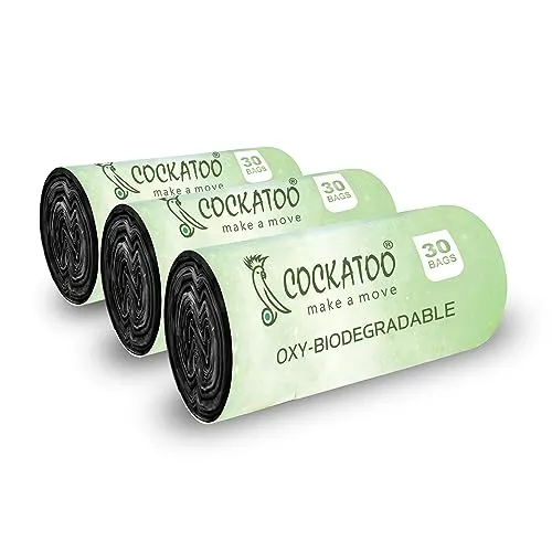 Cockatoo CMP01 OXO-Biodegradable Garbage Bags Medium|Your Ultimate Companion for Campaigning and Traveling|for Keeping Your Adventures Clean and Green,30 Bags/Rollx3,(18.5 X 20.5 Inch)