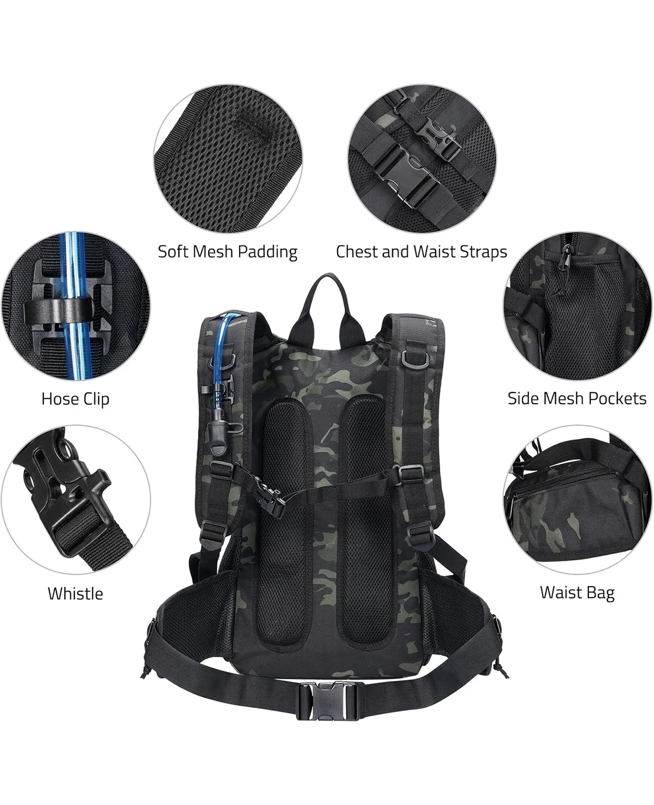 CVLIFE Tactical Hydration Backpack with 3L Water Bladder