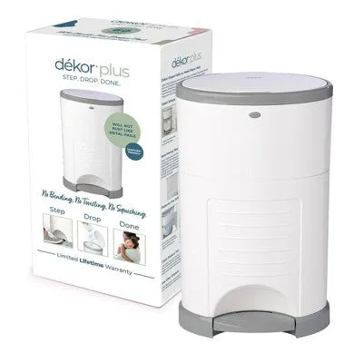 Diaper Dekor Plus Hands Free Diaper Pail - White