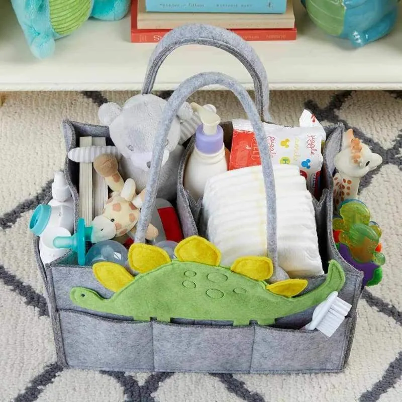 Dinosaur Diaper Caddy Organizer (Personalization Available)