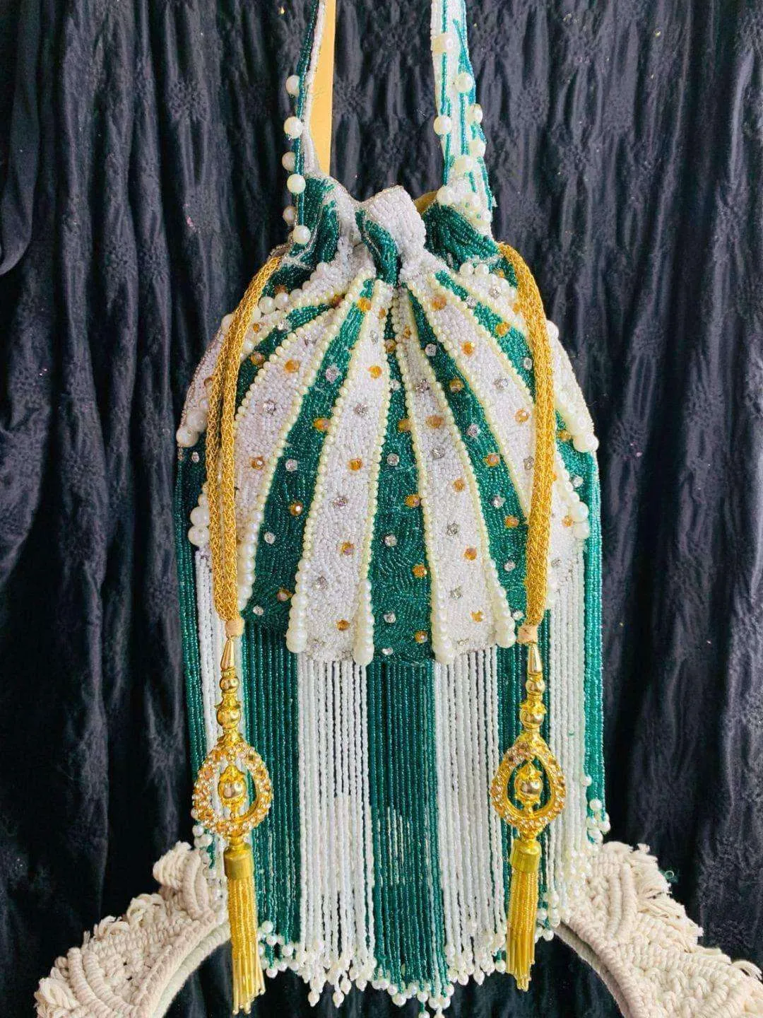 Embellished Pearl Potli Bag