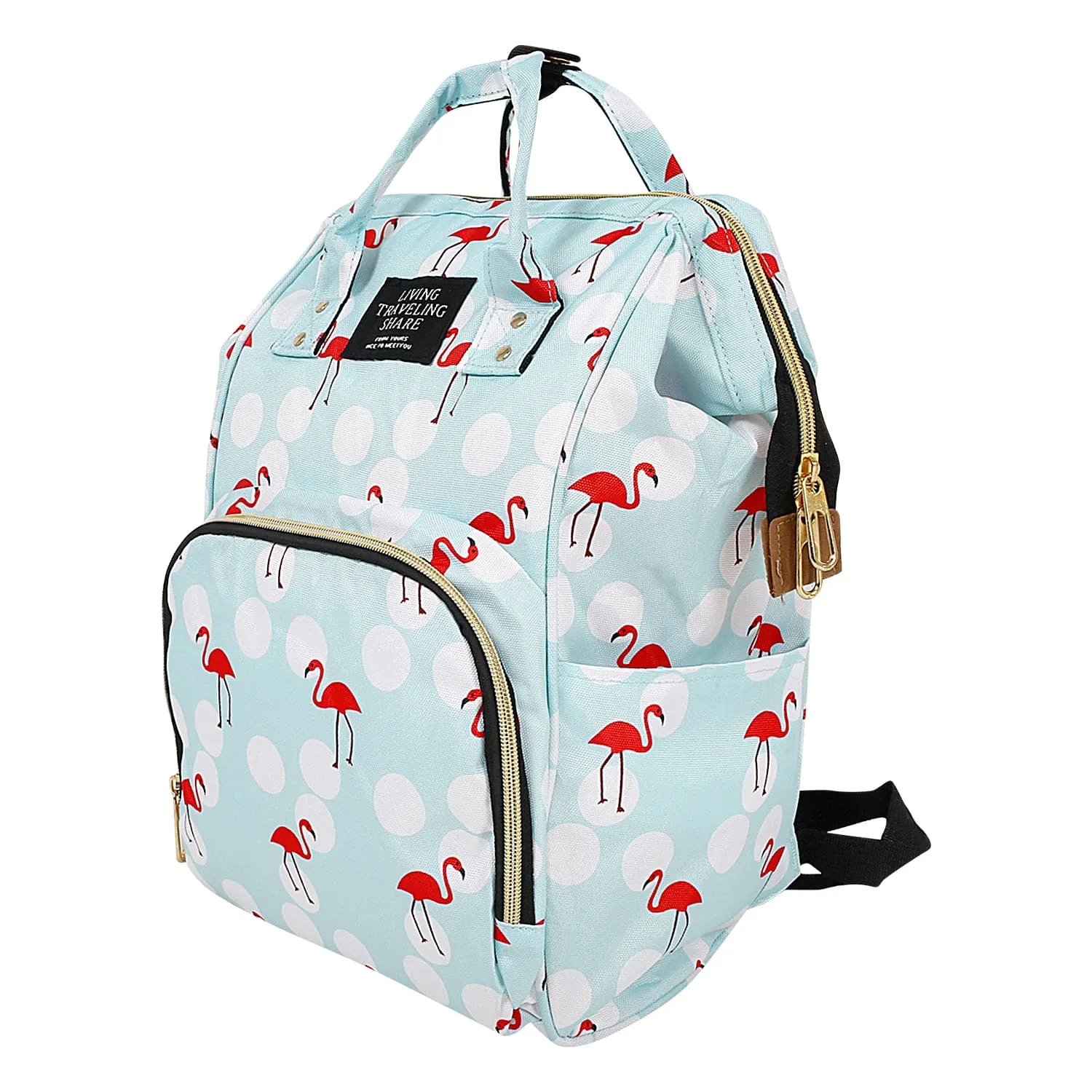 Flamingo Light Blue Diaper Bag