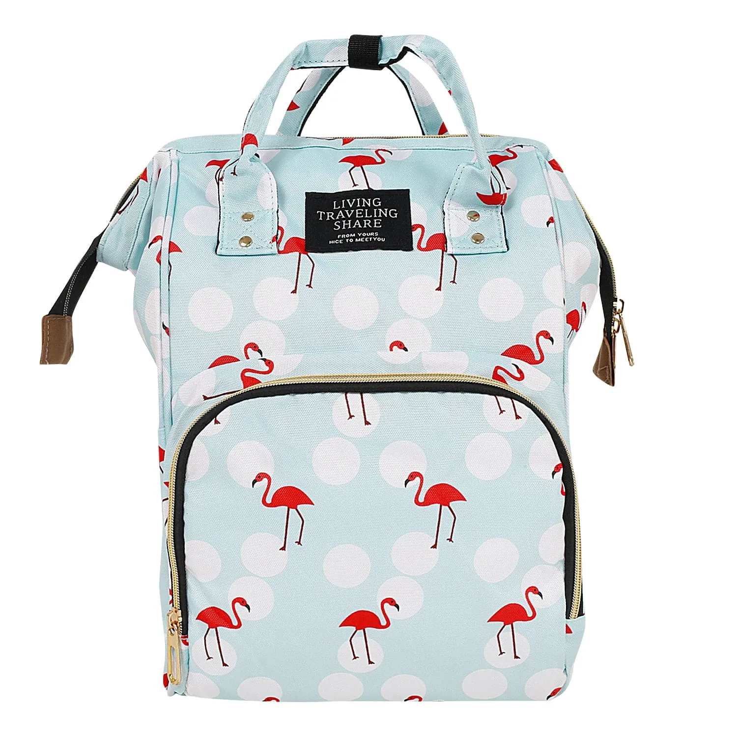 Flamingo Light Blue Diaper Bag