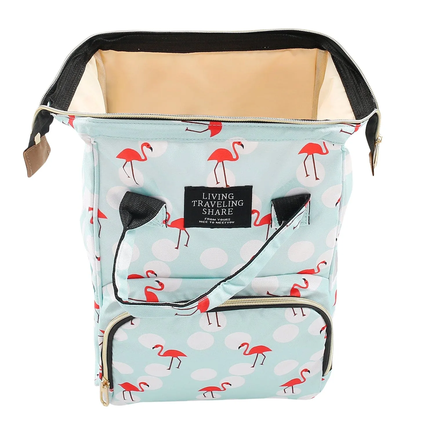 Flamingo Light Blue Diaper Bag