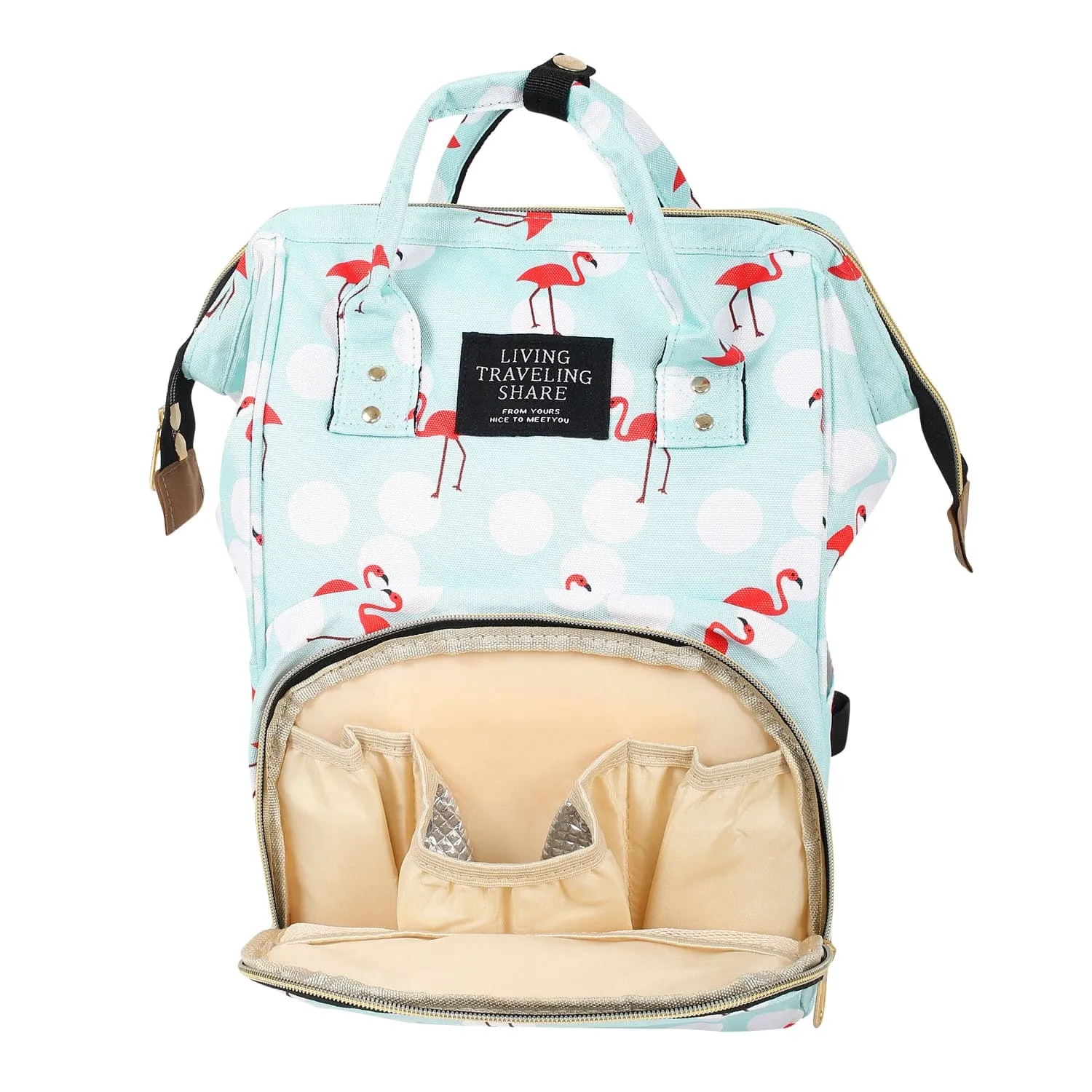 Flamingo Light Blue Diaper Bag