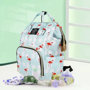 Flamingo Light Blue Diaper Bag