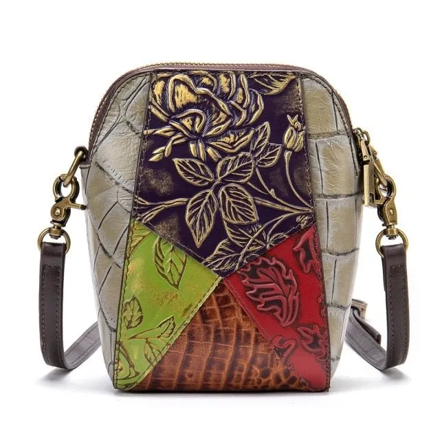 Floral Chic Bucket Mini Crossbody Tote