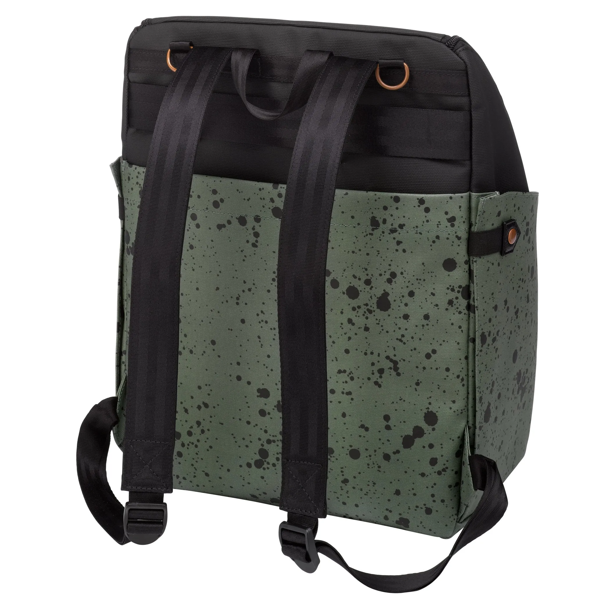 Green Diaper Bag in Olive Ink Blot | Tempo