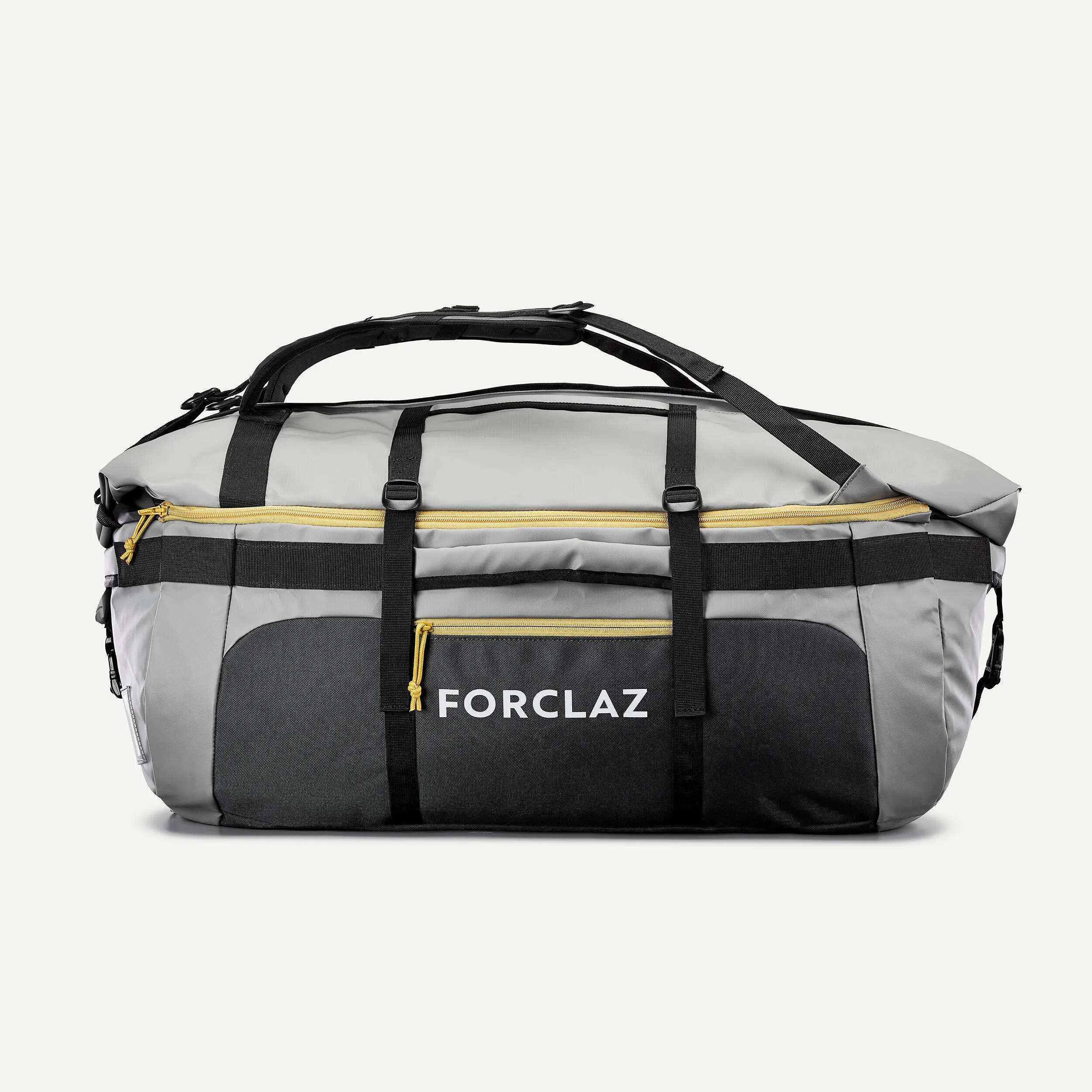 Hiking trunk bag Forclaz Extend 80-120 l, gray khaki/gray carbon