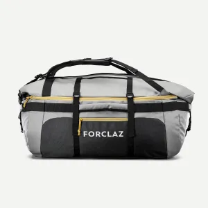 Hiking trunk bag Forclaz Extend 80-120 l, gray khaki/gray carbon