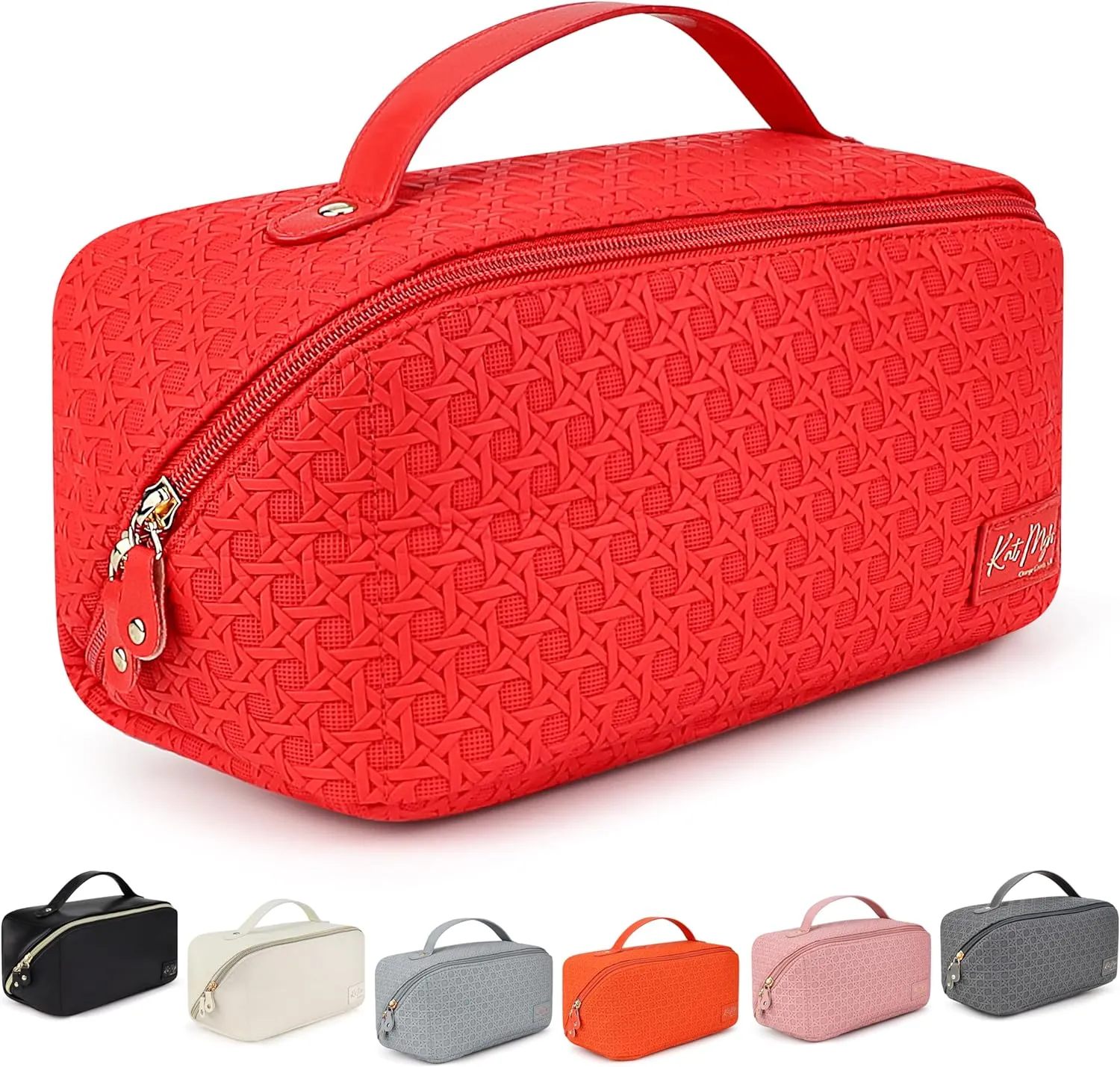 KAT MYHR Large Capacity Travel Cosmetic Bag - Red