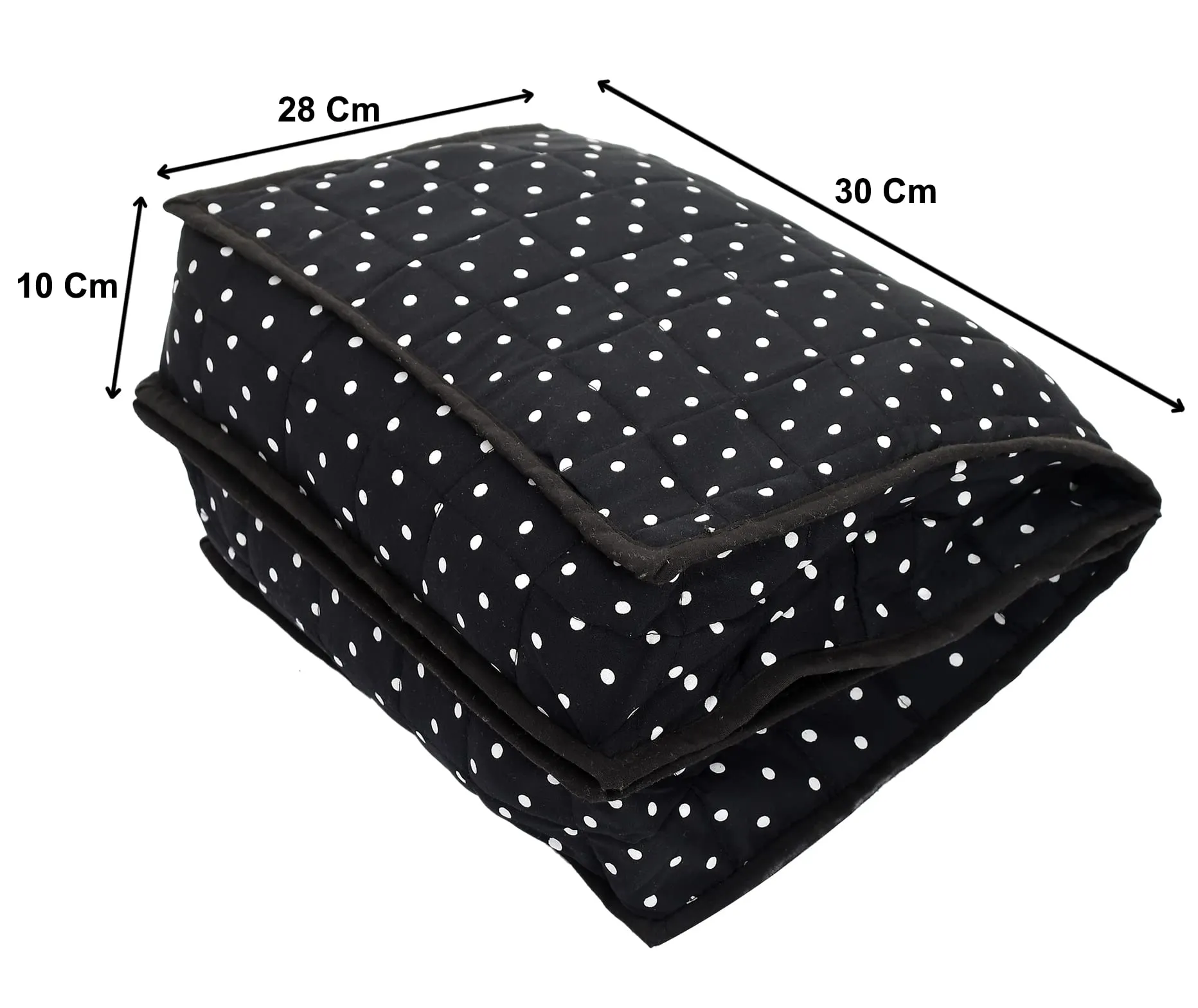 Kuber Industries Dot Printed Cotton Garments Storage Bag For Undergarments Lingerie Innerwear: Socks: Dipper With 2 Tranasparent Compartment (Black) -45KM034