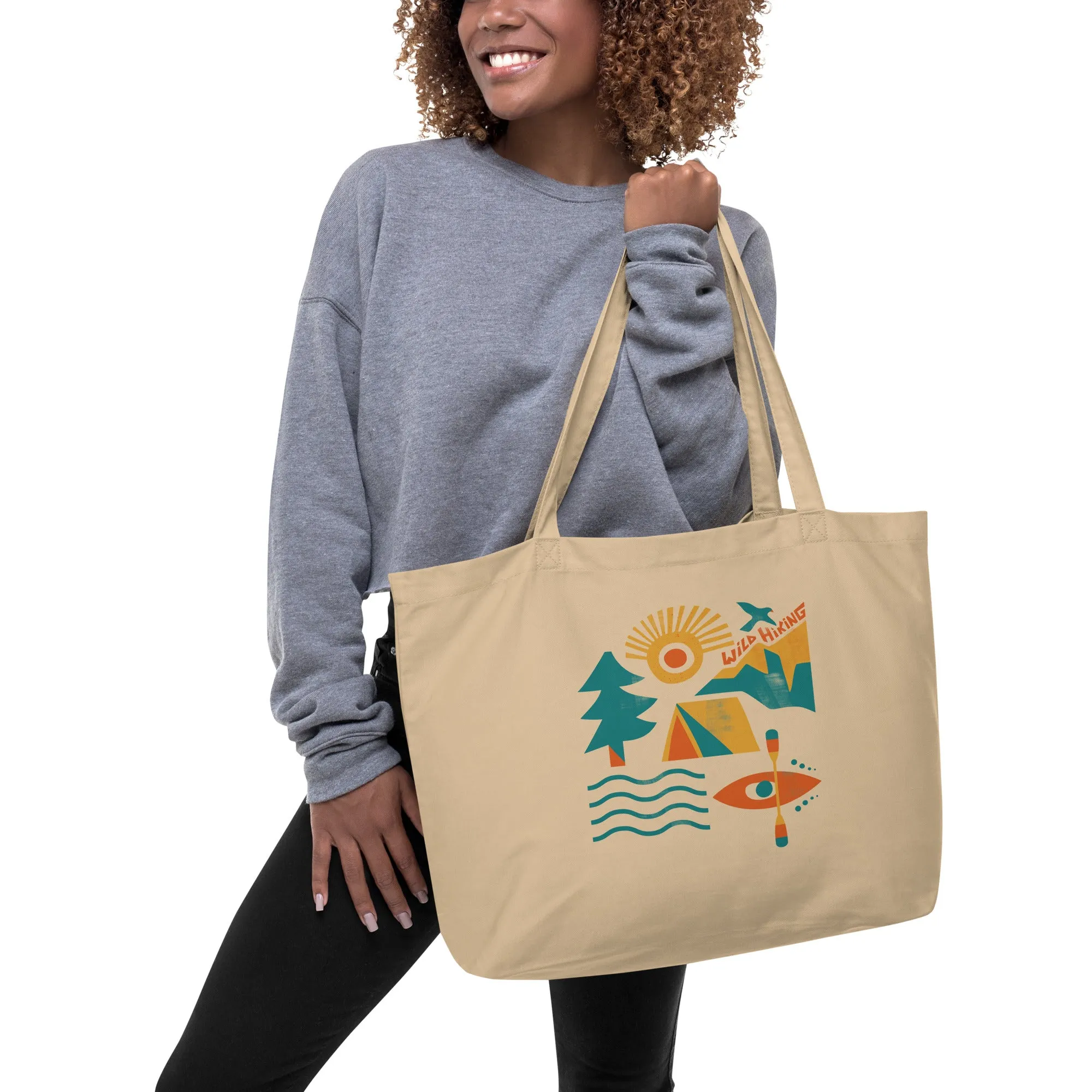 Large organic tote bag, Wild Hiking