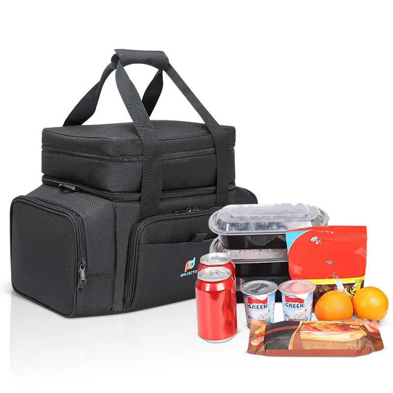 Leakproof Cooler Lunch Bag (16.5x12x9 In). Multiple Insulated Compartments, Heavy Duty Fabric.