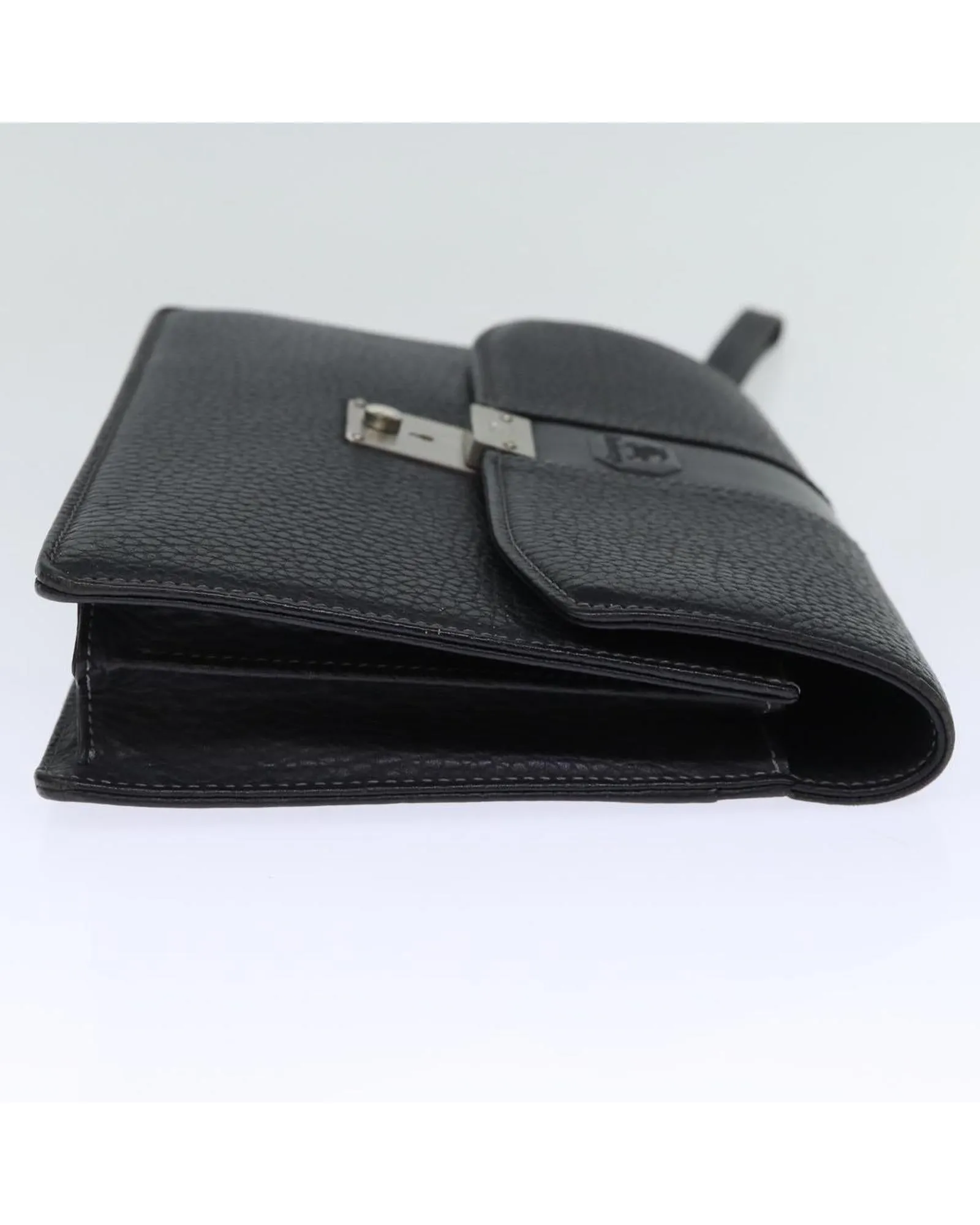 Leather Black Clutch Bag with Key Accessory