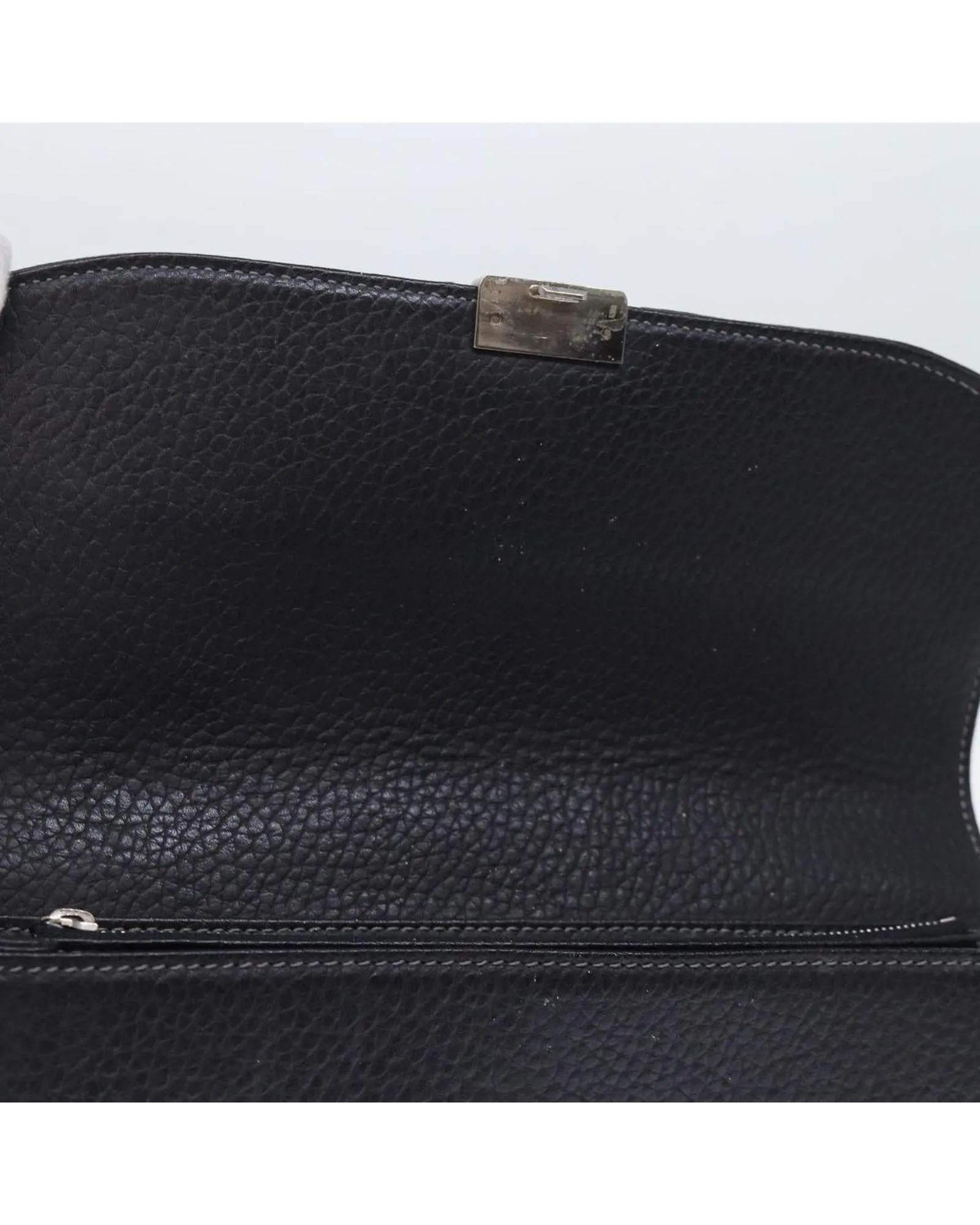 Leather Black Clutch Bag with Key Accessory