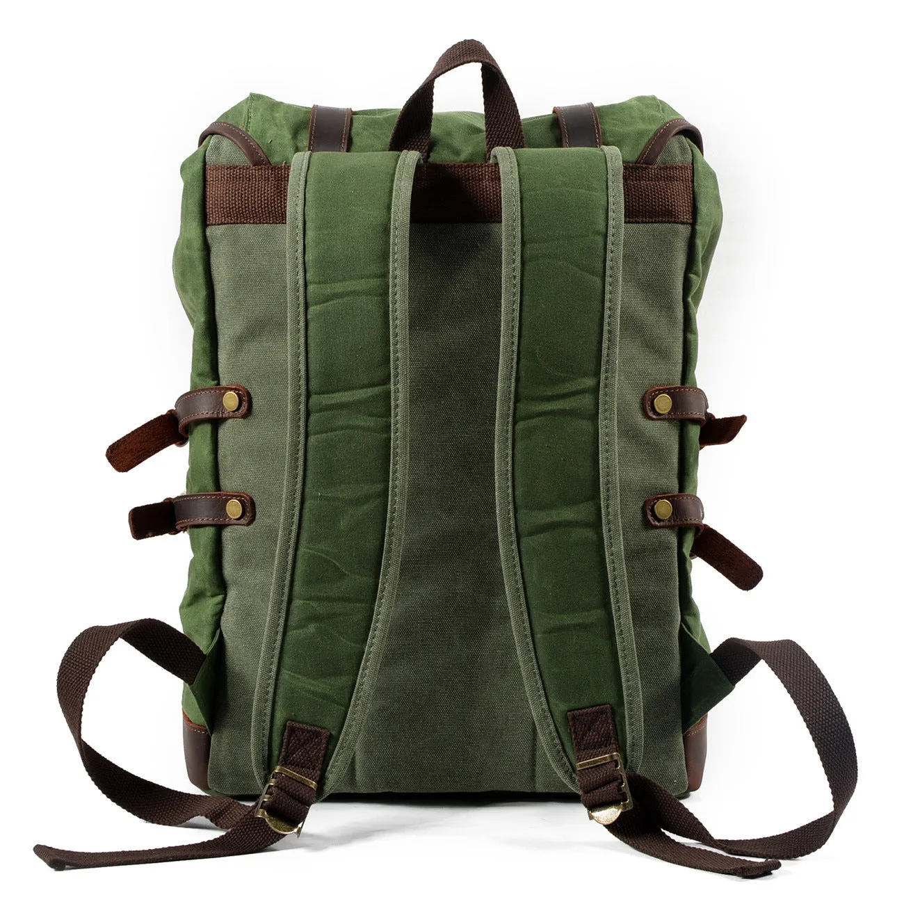 Leisure Leather Canvas Hiking Backpack 9159