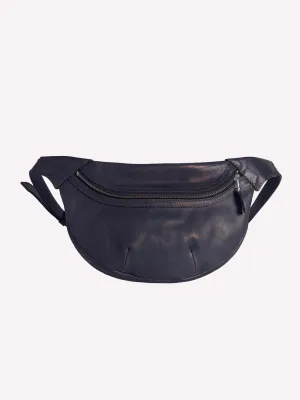 Loe Leather Bum Bag - Navy