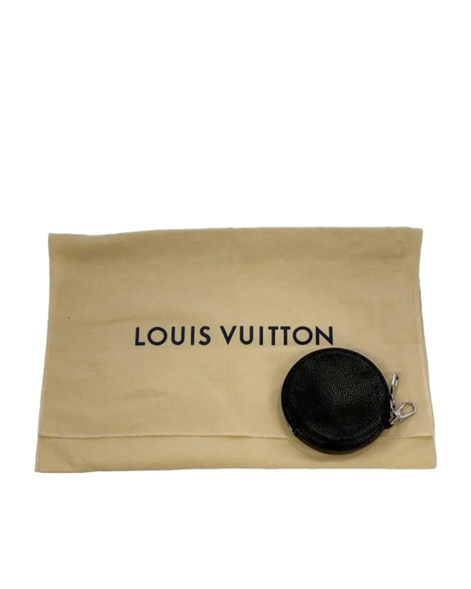 Louis Vuitton Mini Bucket Bag Black Leather Drawstring Chain Strap