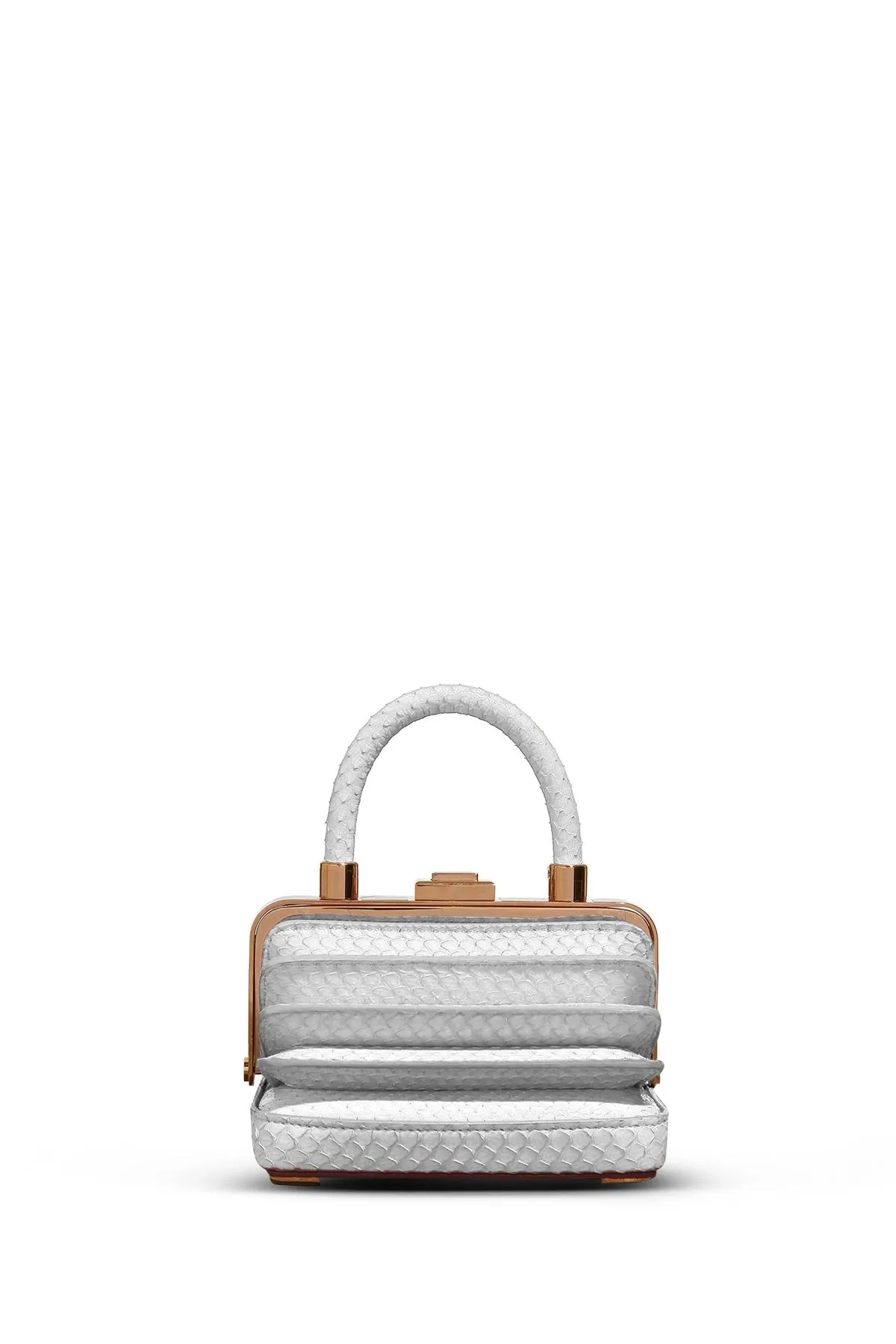 Mini Diana Bag in White Snakeskin