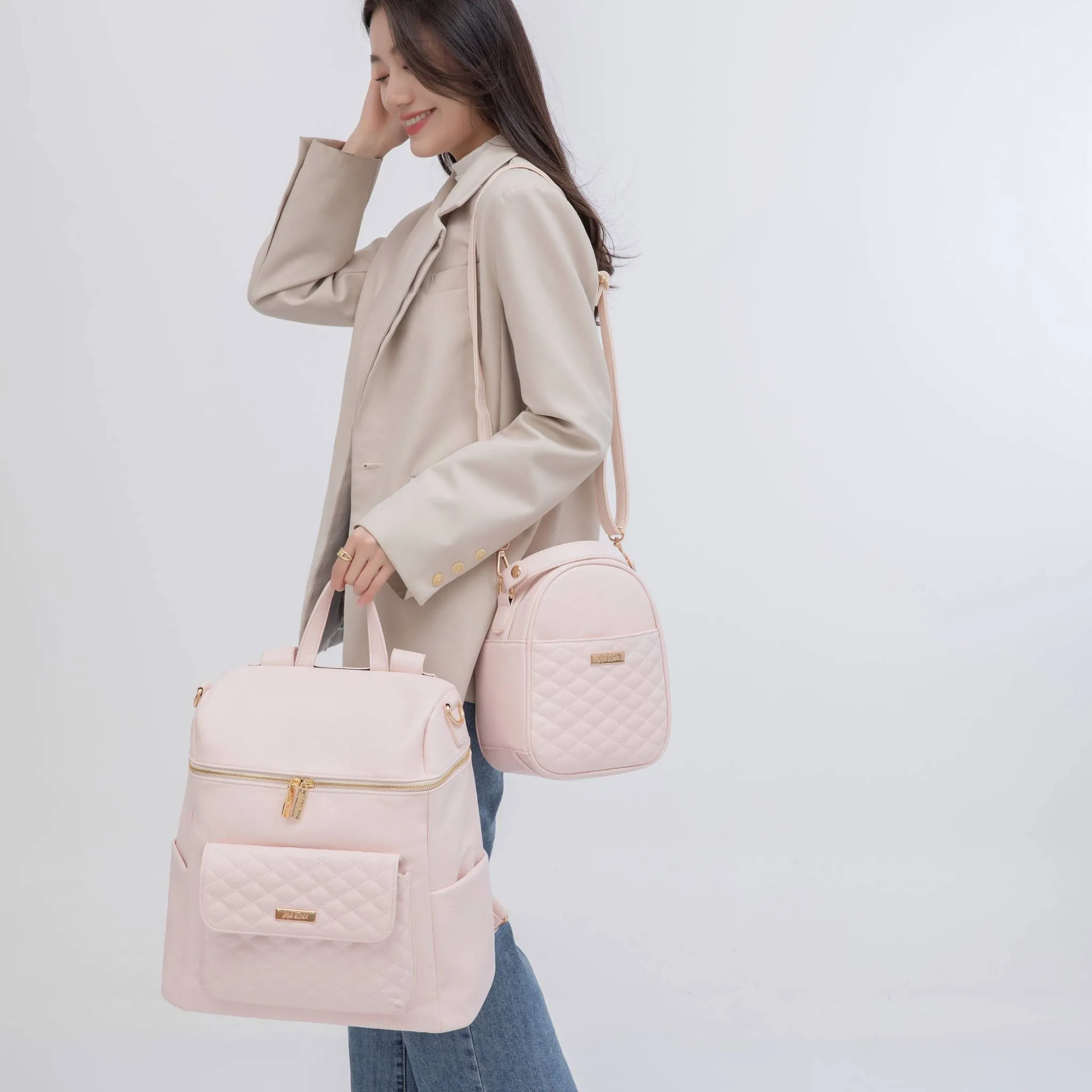 Monaco Diaper Bag | Pastel Pink