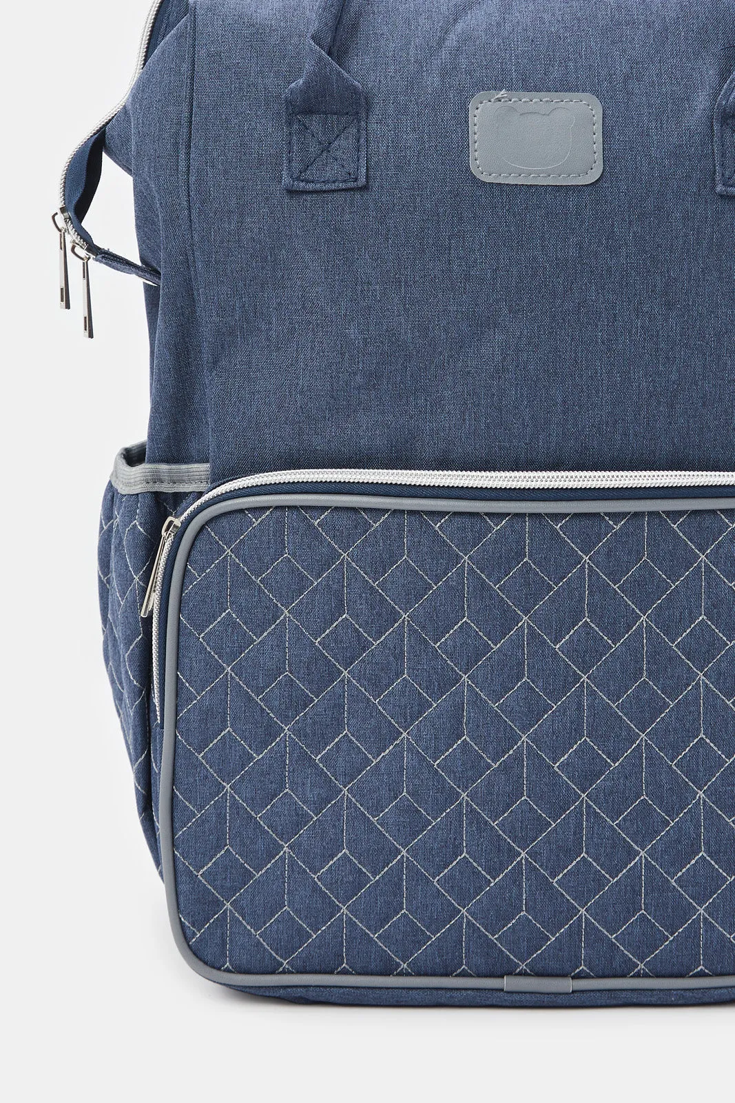 Navy Embellished Diaper Backpack