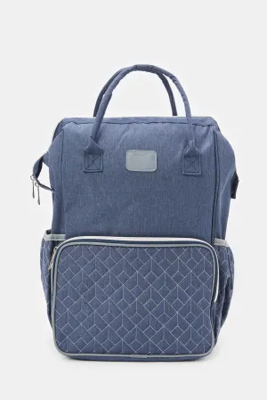 Navy Embellished Diaper Backpack