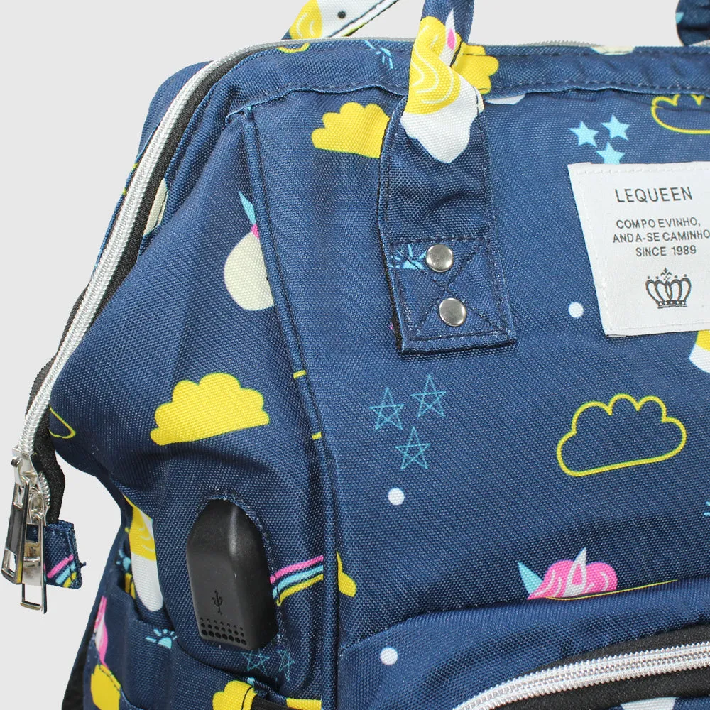 Navy Unicorn LeQueen Baby Diaper Bag